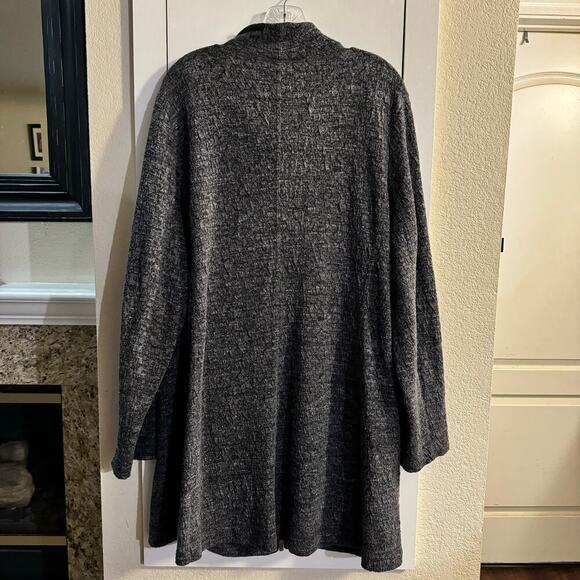 Eileen Fisher Terrazzo Stretch Ripple Jacket Black Gray Women Full Zip Size 2X - Picture 3 of 8